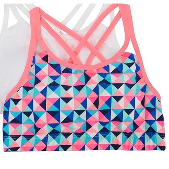 Fruit Of The Loom Girls Sports Bra Geometric Triangle Strappy Youth Size 28 - Picture 1 of 6